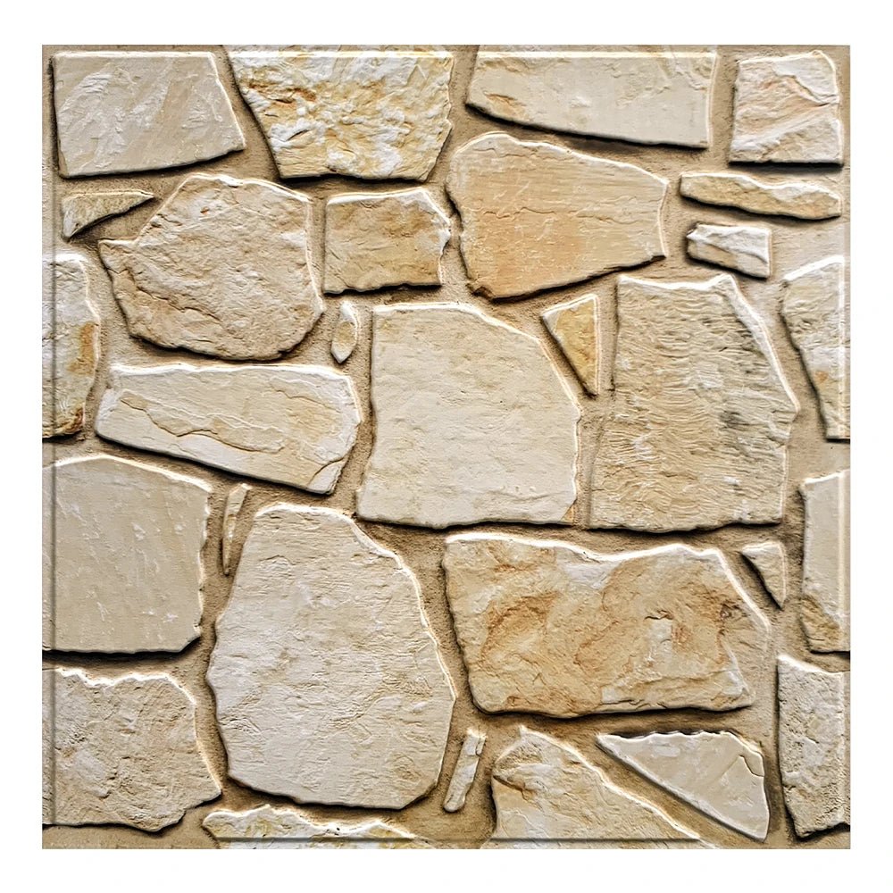 3D Faux Stone Tile Stickers – Matte 30×30cm Water & Mold Resistant Wall Decor for Kitchen or Living Room - Moon & Wall