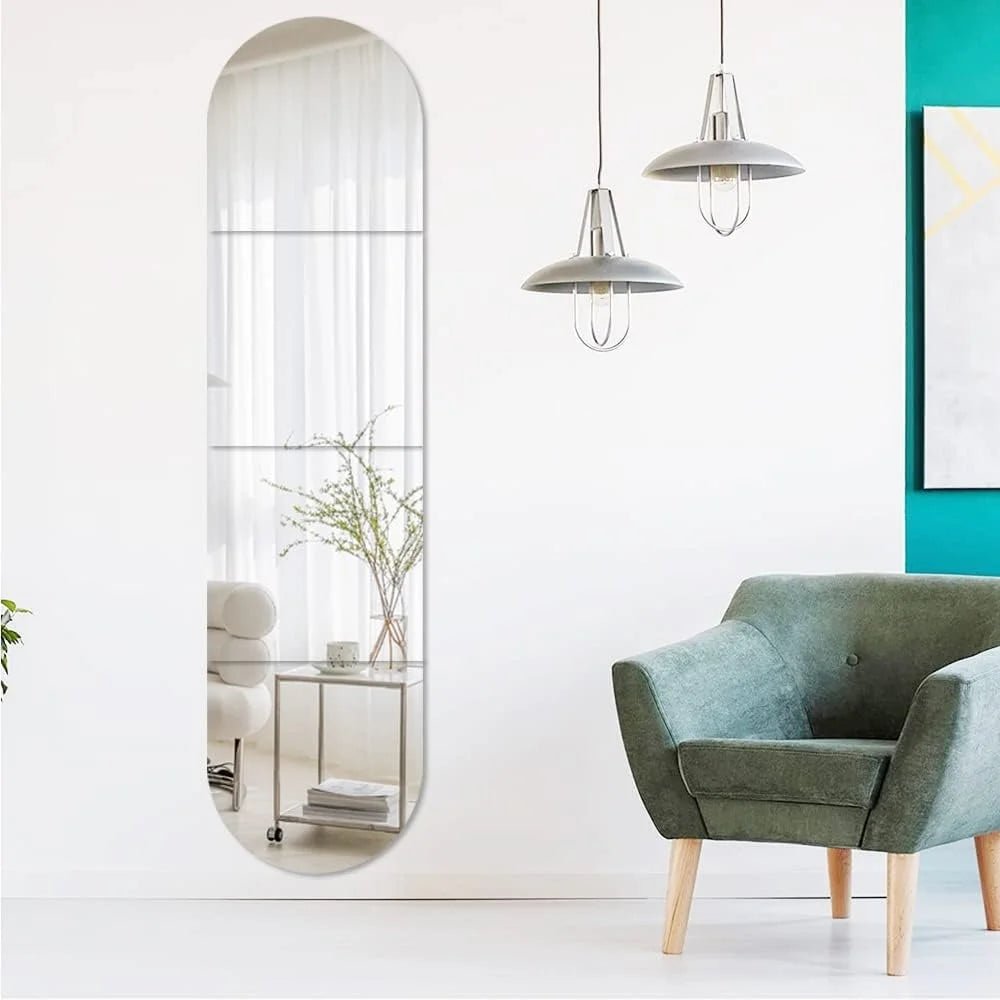 4/8PCS Flexible Acrylic Mirror Tiles – Shatterproof DIY Wall Stickers for Home Decor - Moon & Wall