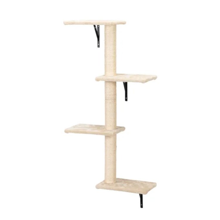 5 Pcs Wall Mounted Cat Climber Set Floating Cat Shelves And Perches Cat Activity Tree With Scratching Posts Modern Cat Furniture - Moon & Wall