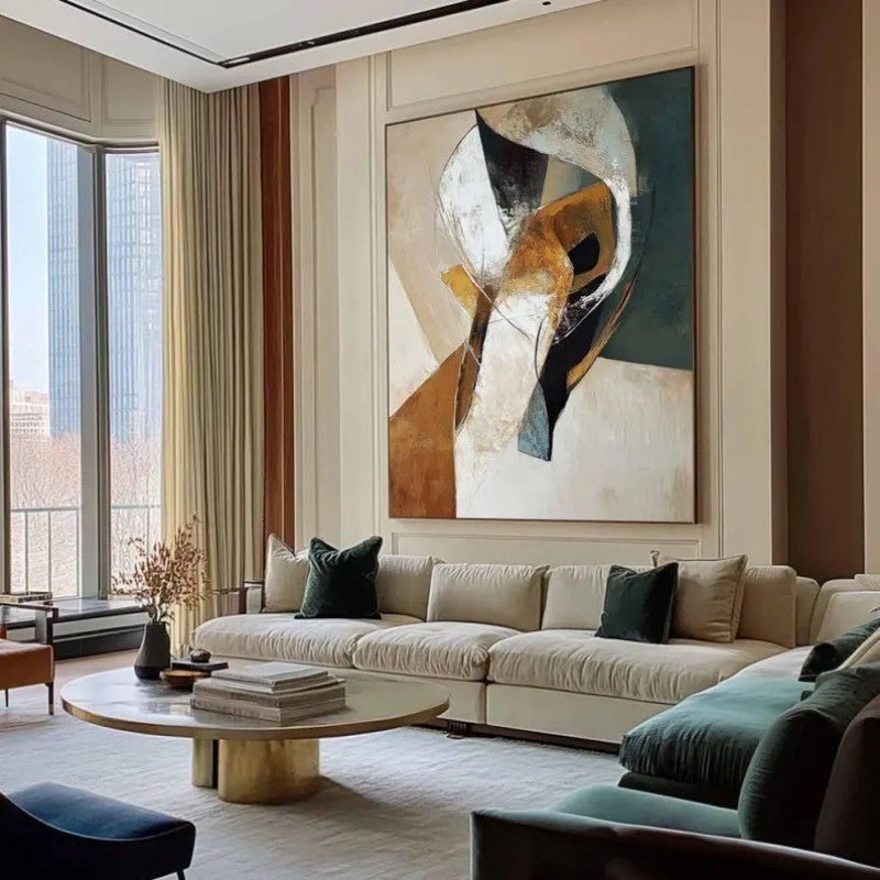 Abstract Handmade Oil Painting Wabi Sabi Textured Hand Painted Painting Wall Art Minimalist Canvas For Home Decor No Frame - Moon & Wall