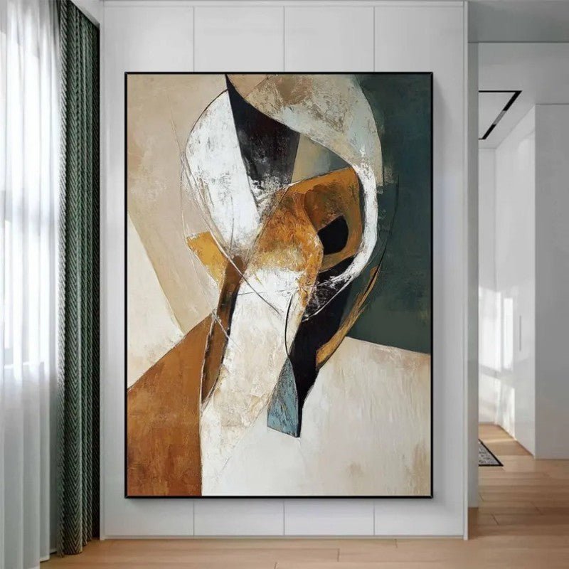 Abstract Handmade Oil Painting Wabi Sabi Textured Hand Painted Painting Wall Art Minimalist Canvas For Home Decor No Frame - Moon & Wall