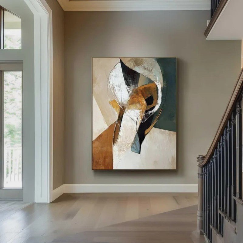 Abstract Handmade Oil Painting Wabi Sabi Textured Hand Painted Painting Wall Art Minimalist Canvas For Home Decor No Frame - Moon & Wall