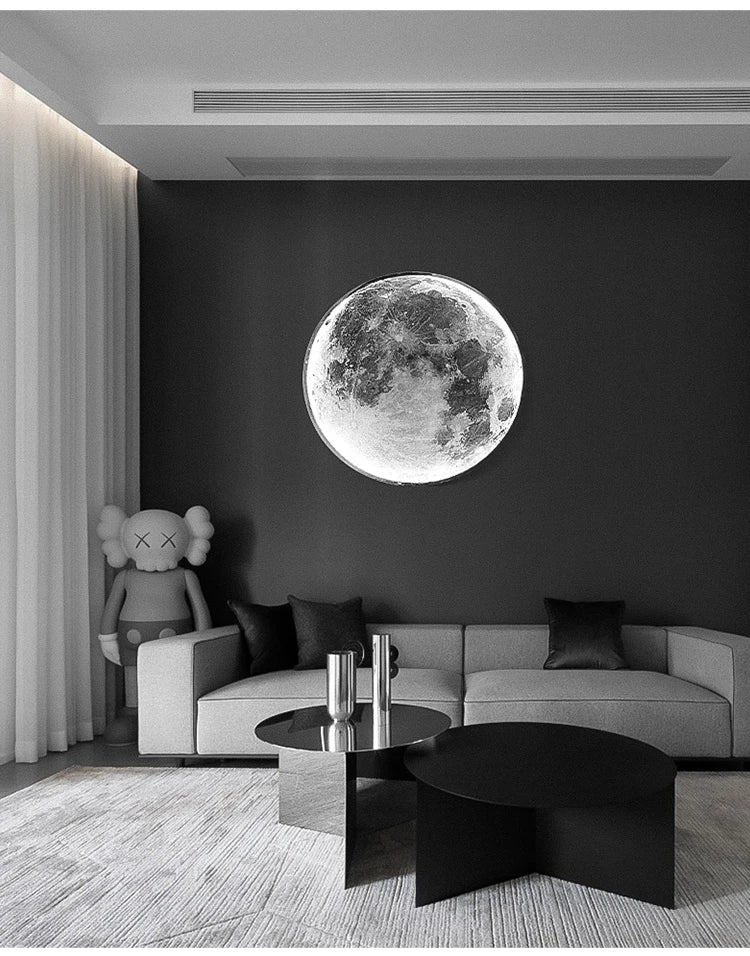 Applique murale LED Moon - Lampe d’intérieur décorative pour chambre à coucher, salon ou couloir - Moon & Wall