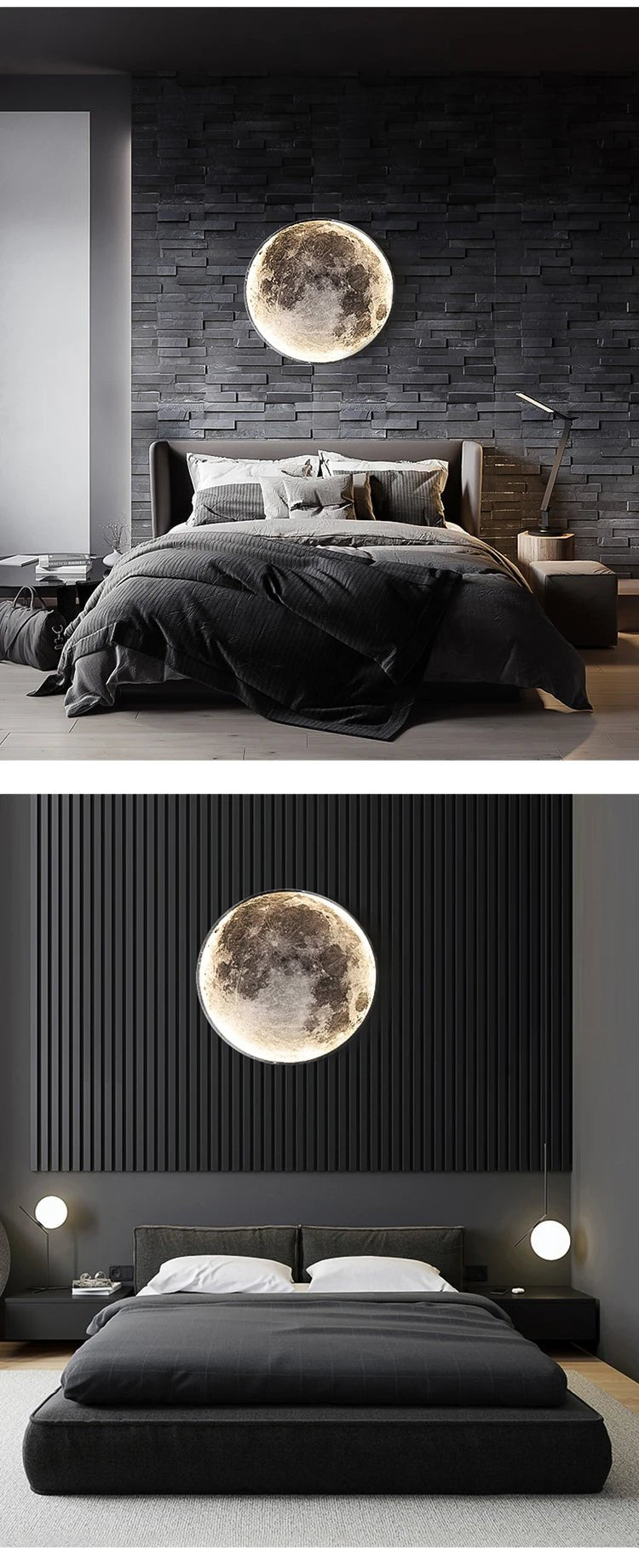 Applique murale LED Moon - Lampe d’intérieur décorative pour chambre à coucher, salon ou couloir - Moon & Wall