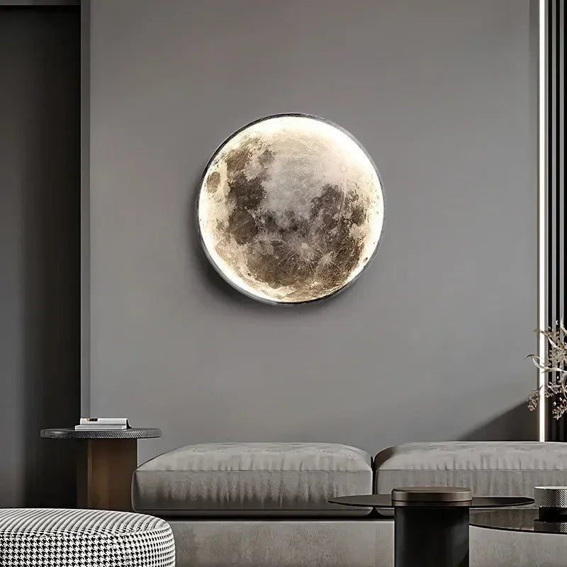Applique murale moderne 3D Moon - Applique décorative LED pour chambre à coucher, salon ou couloir - Moon & Wall