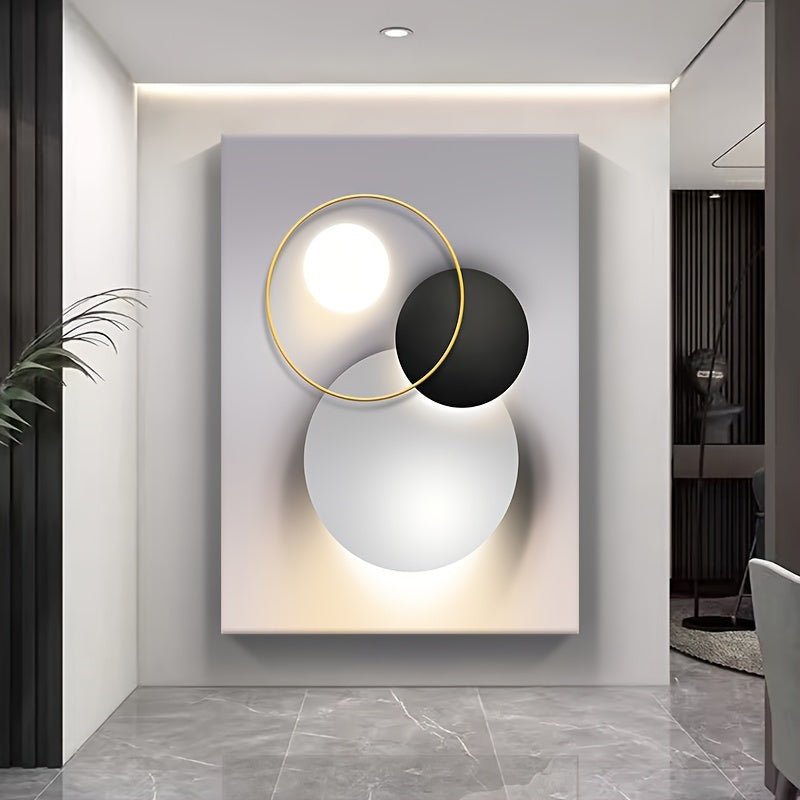 Art mural sur toile nordique minimaliste moderne, affiche sans cadre pour la décoration du salon, fond de canapé de luxe léger, cadre en bois enveloppé, 2D, parfait pour la décoration de la chambre - Moon & Wall