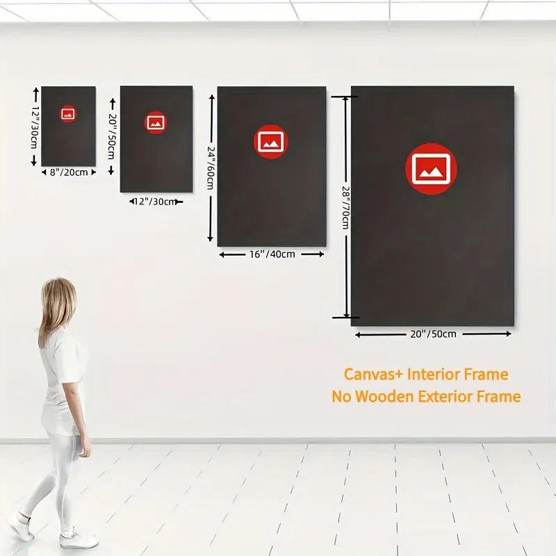 Art mural sur toile nordique minimaliste moderne, affiche sans cadre pour la décoration du salon, fond de canapé de luxe léger, cadre en bois enveloppé, 2D, parfait pour la décoration de la chambre - Moon & Wall