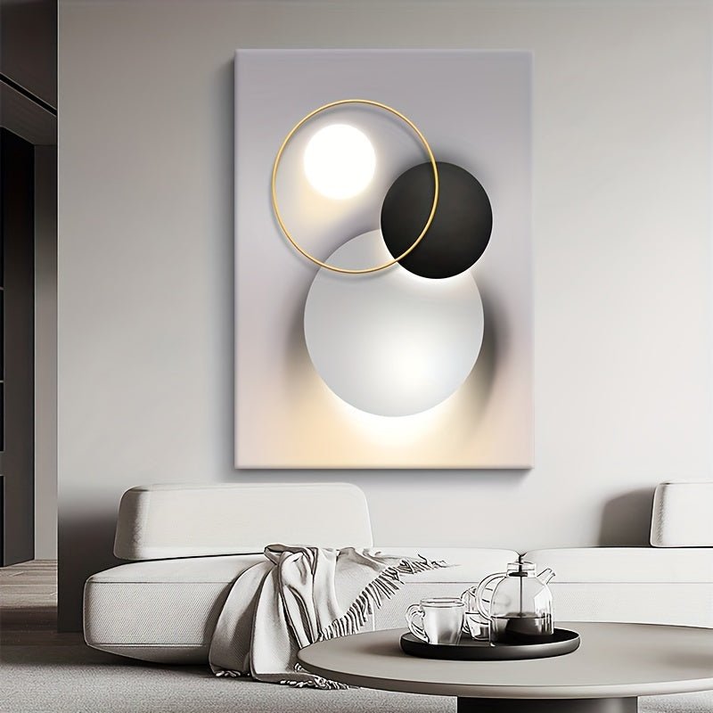 Art mural sur toile nordique minimaliste moderne, affiche sans cadre pour la décoration du salon, fond de canapé de luxe léger, cadre en bois enveloppé, 2D, parfait pour la décoration de la chambre - Moon & Wall