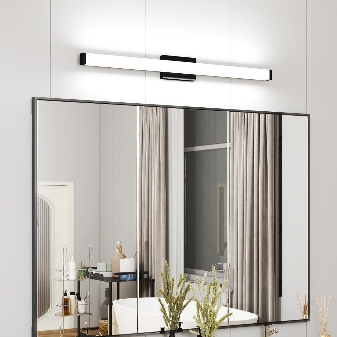 Black Modern Bathroom Light Fixtures Over Mirror 41 Inch LED Vanity Lights Bar For Bath - Moon & Wall