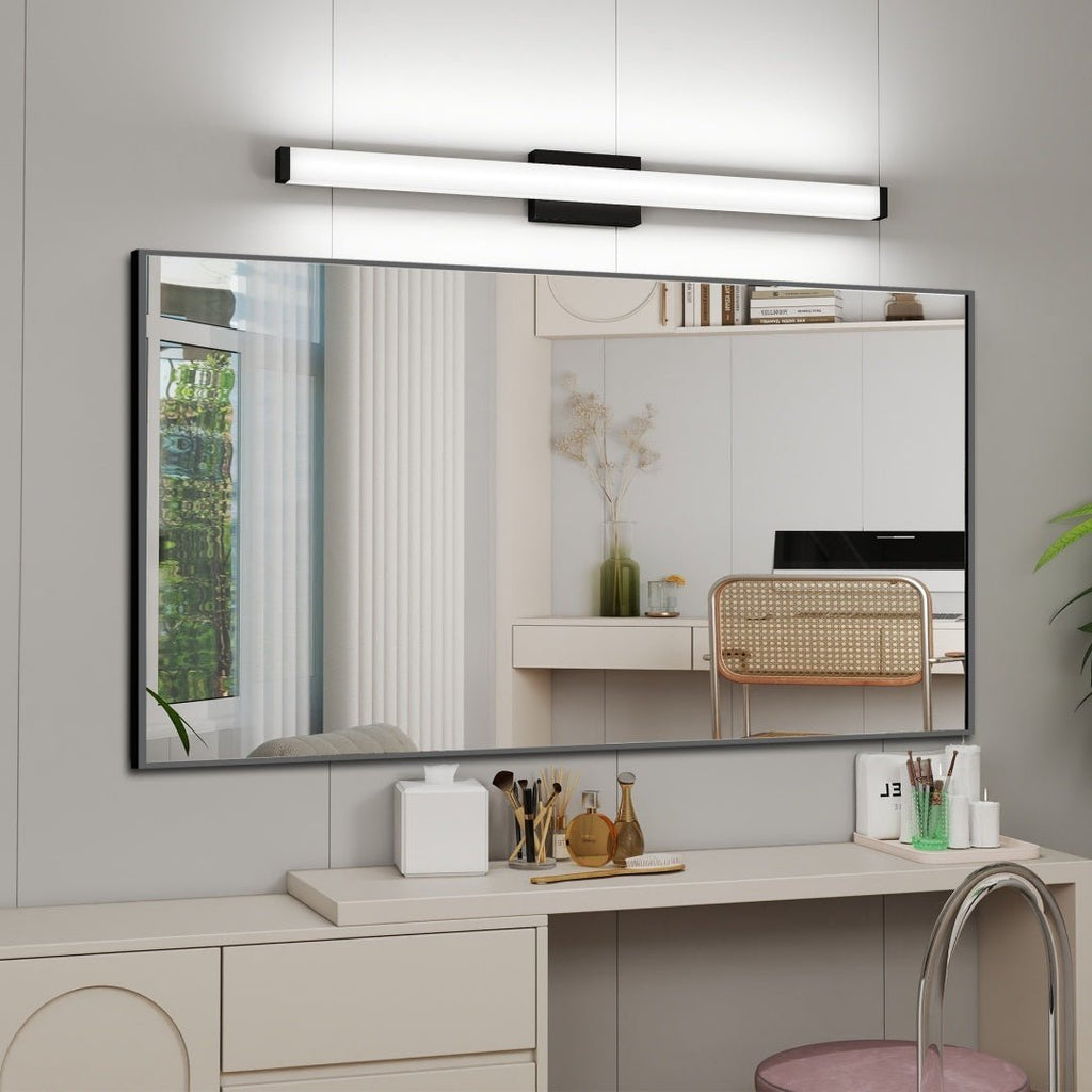Black Modern Bathroom Light Fixtures Over Mirror 41 Inch LED Vanity Lights Bar For Bath - Moon & Wall