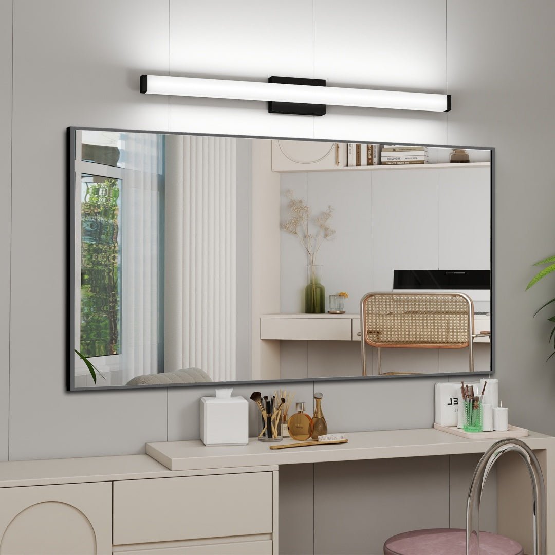 Black Modern Bathroom Light Fixtures Over Mirror 41 Inch LED Vanity Lights Bar For Bath - Moon & Wall