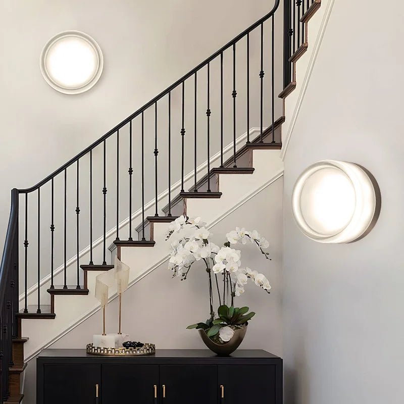 Couloir Allée de chevet Applique murale de fond décoratif rond Applique murale d'entrée en acrylique Lumière murale de fond - Moon & Wall