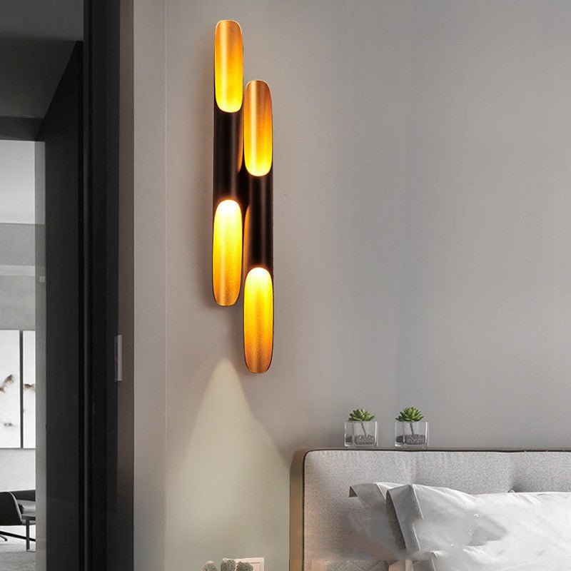 Creative Restaurant TV Wall Bamboo Tube Wall Lamp Retro - Moon & Wall