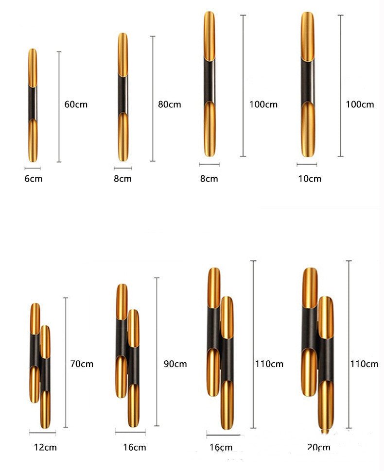 Creative Restaurant TV Wall Bamboo Tube Wall Lamp Retro - Moon & Wall