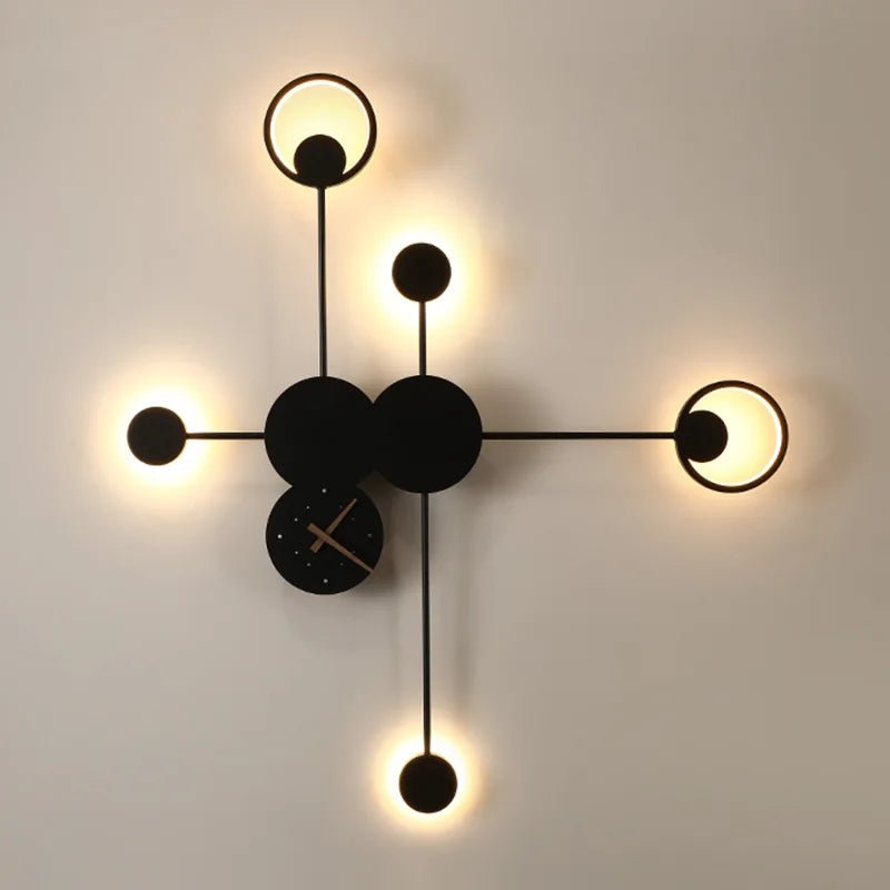 Designer Salon Fond Mur Décoration Lampes Simple Créative Personnalité Chambre à coucher Chambre à coucher Lampe de chevet Horloge nordique Lampe murale - Moon & Wall