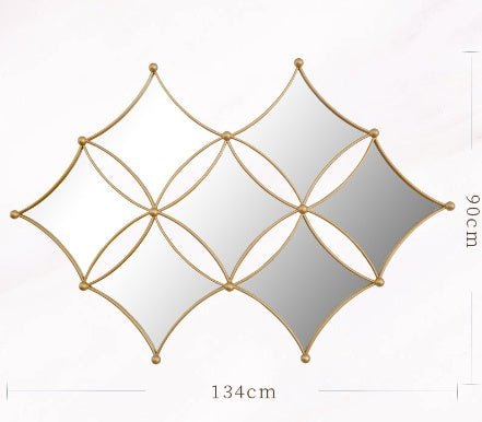 Dining Room Decoration Mirror Living Room TV Background Wall Porch Wall Metal Pendant - Moon & Wall