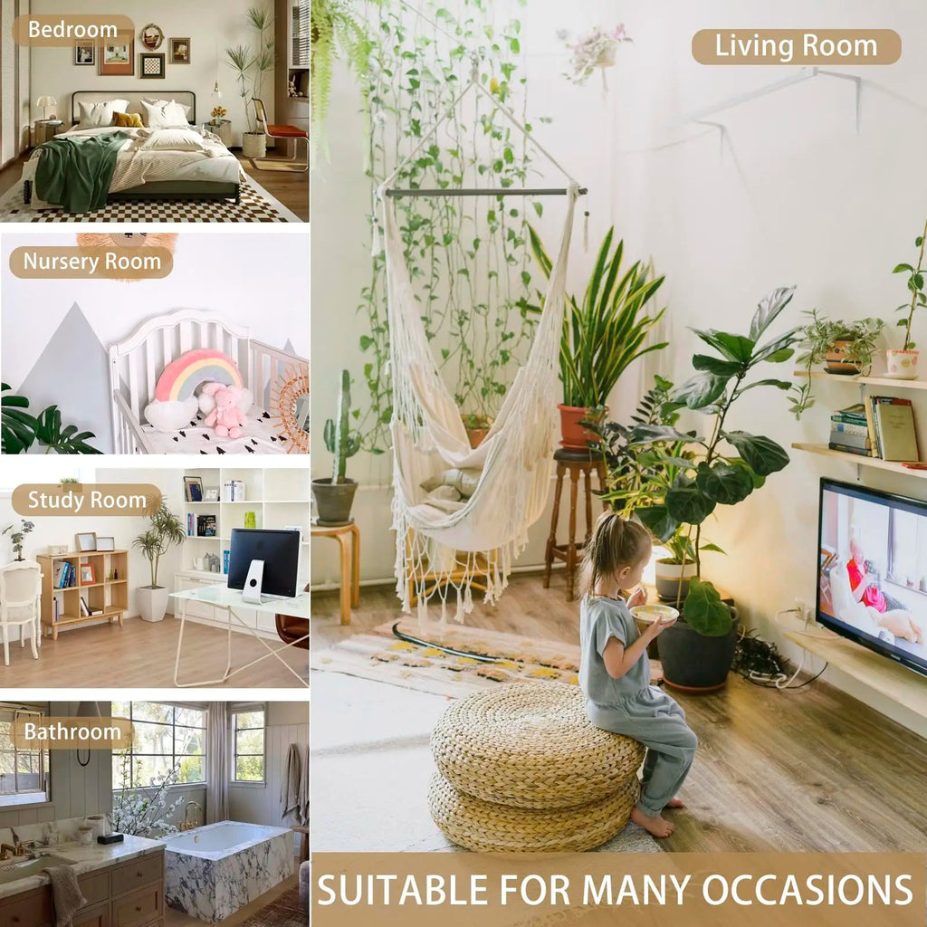 Étagère murale flottante en macramé - Décor suspendu en bois Boho pour chambre à coucher, salon ou pépinière - Moon & Wall