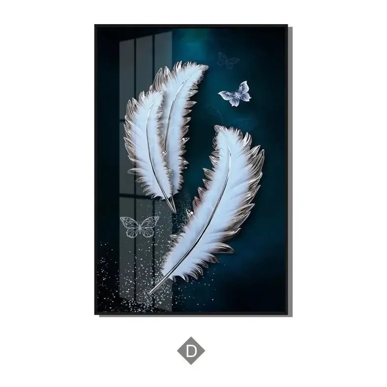 Feuilles de feuilles noires et d'or abstraites de luxe Art de la toile Affiche de plantes modernes pour la décoration murale du salon - Moon & Wall