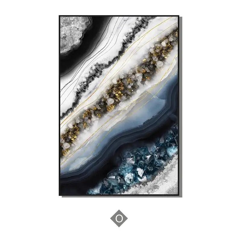 Feuilles de feuilles noires et d'or abstraites de luxe Art de la toile Affiche de plantes modernes pour la décoration murale du salon - Moon & Wall