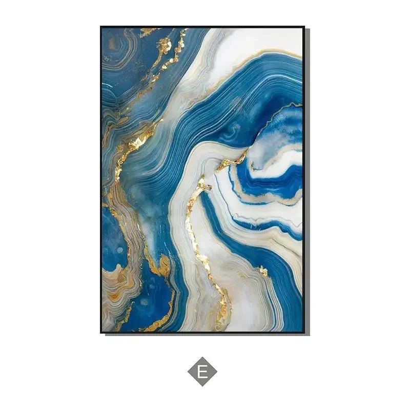 Feuilles de feuilles noires et d'or abstraites de luxe Art de la toile Affiche de plantes modernes pour la décoration murale du salon - Moon & Wall