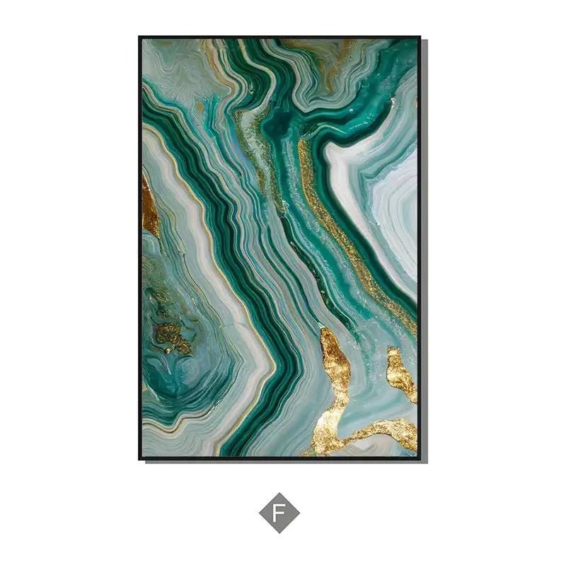 Feuilles de feuilles noires et d'or abstraites de luxe Art de la toile Affiche de plantes modernes pour la décoration murale du salon - Moon & Wall