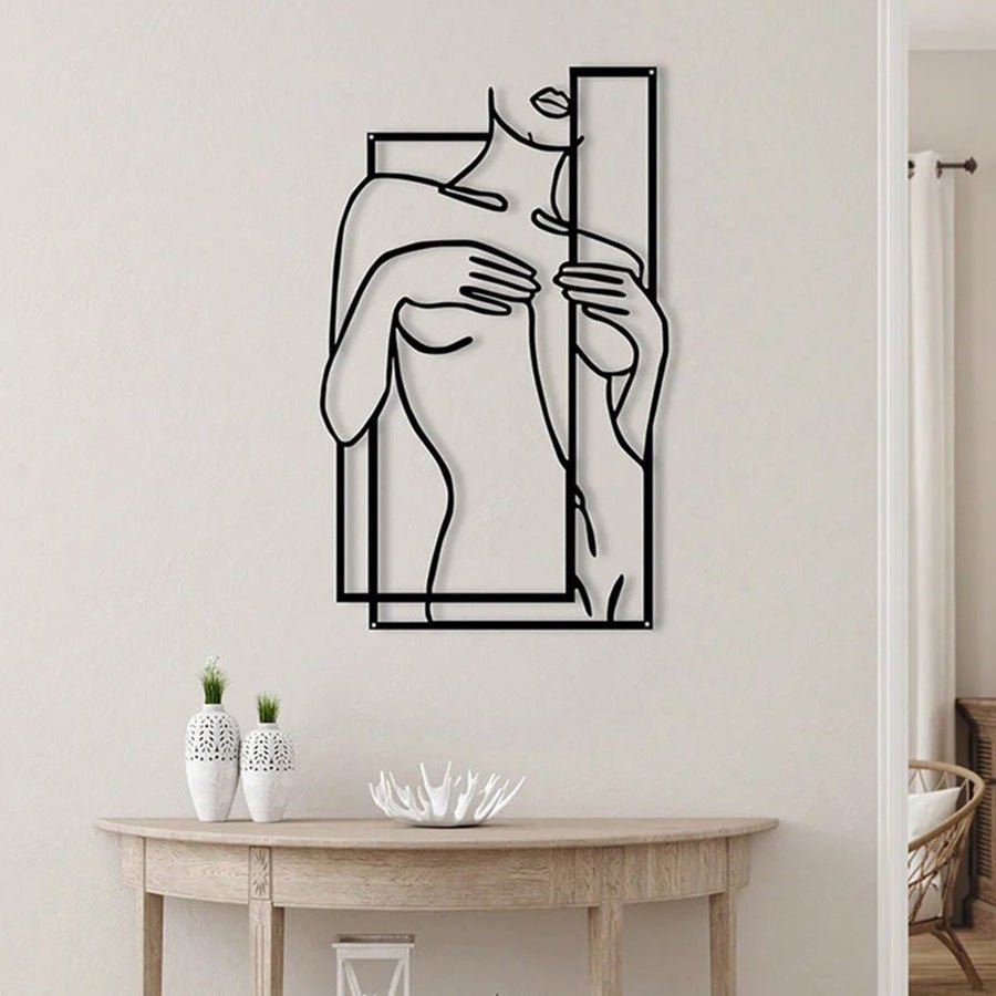 Girly Body Line Silhouette Wall Decoration - Moon & Wall