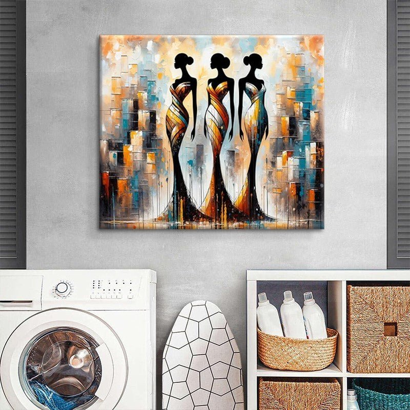 Large Abstract Handmade Oil Painting Textured African Woman Modern Wall Art On Canvas Living Room Bedroom Home Decoration - Moon & Wall