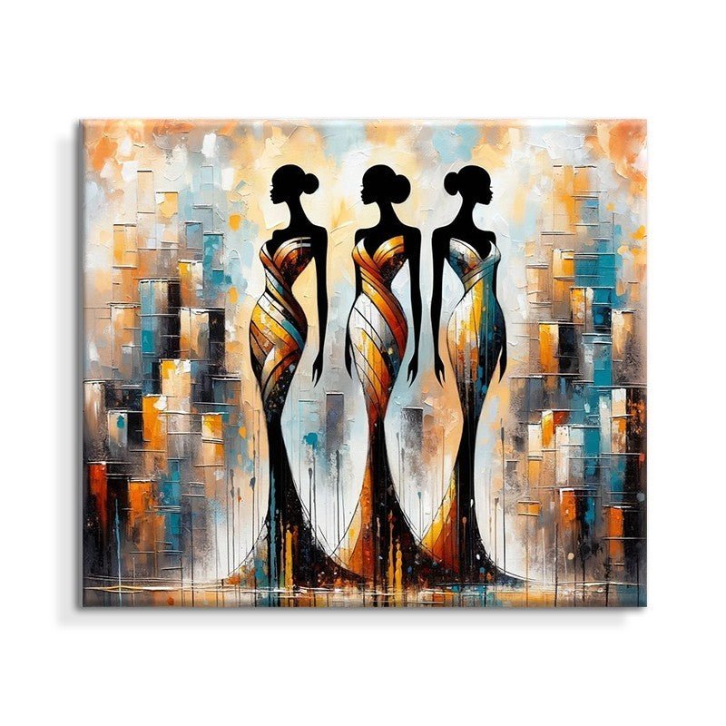 Large Abstract Handmade Oil Painting Textured African Woman Modern Wall Art On Canvas Living Room Bedroom Home Decoration - Moon & Wall