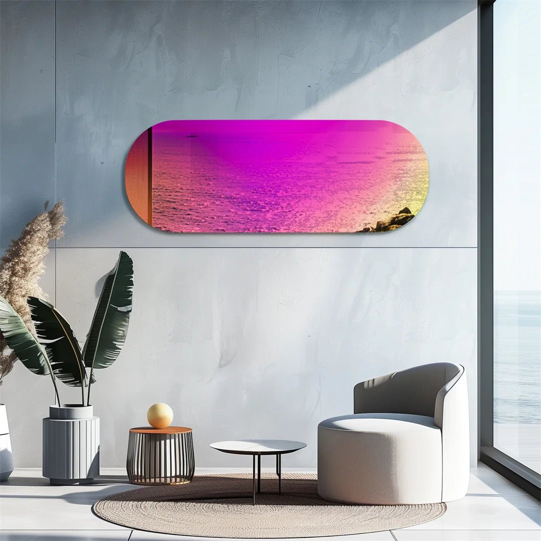 LUVODI Iridescent Full - Length Wall Mirror – Aesthetic Rainbow Accent Mirror for Bedroom or Living Room - Moon & Wall