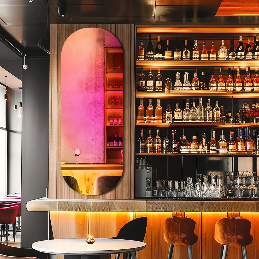 LUVODI Iridescent Full - Length Wall Mirror – Aesthetic Rainbow Accent Mirror for Bedroom or Living Room - Moon & Wall