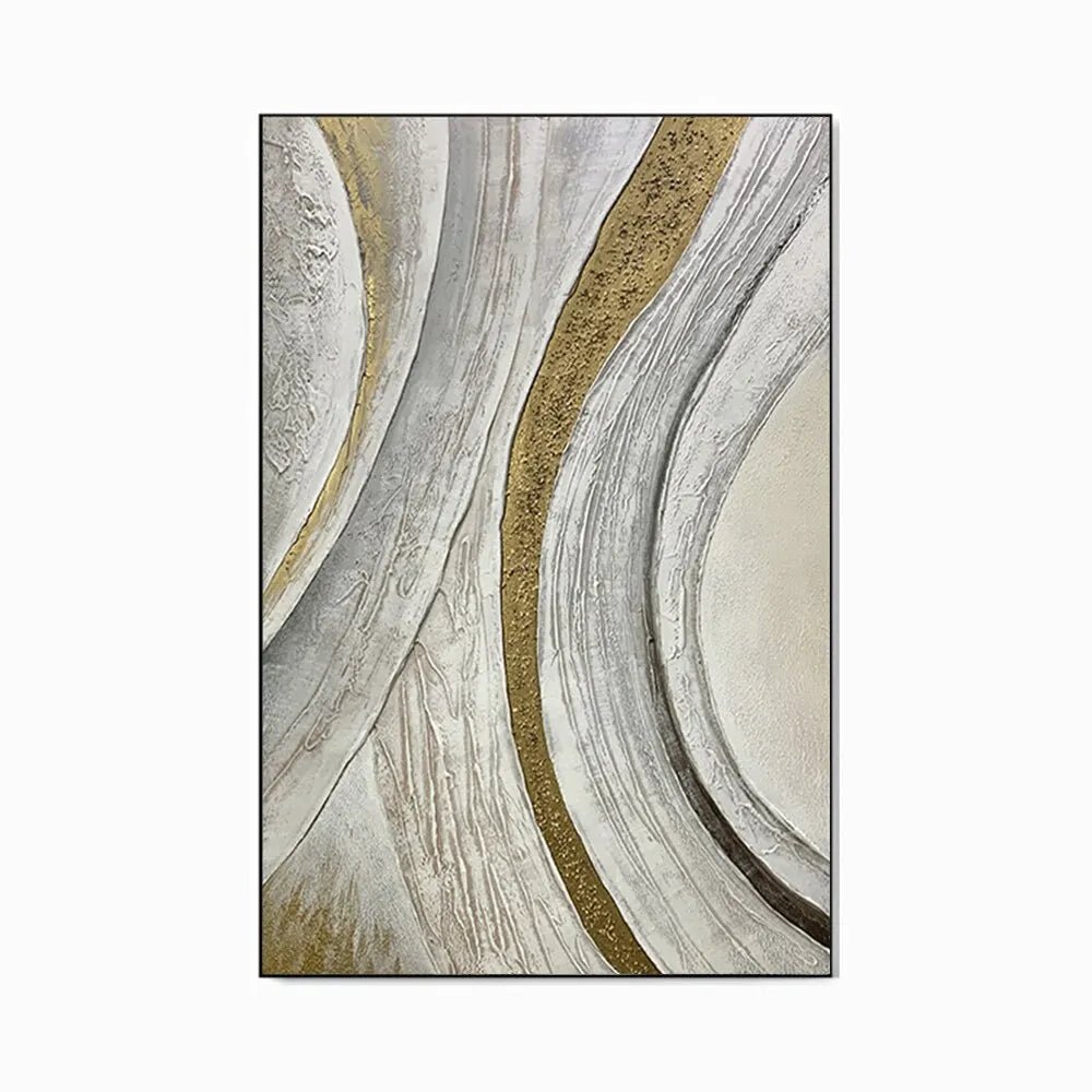 Luxury Handmade Abstract Oil Painting – Modern Textured Canvas Wall Art for Living Room Decor - Moon & Wall