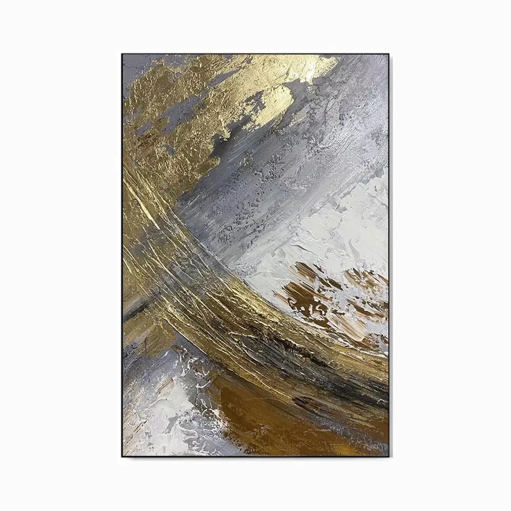 Luxury Handmade Abstract Oil Painting – Modern Textured Canvas Wall Art for Living Room Decor - Moon & Wall