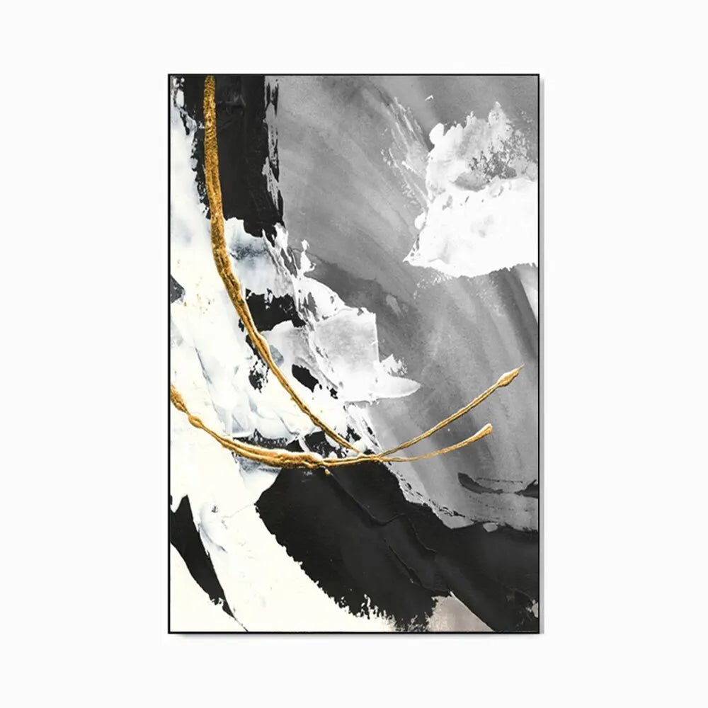 Luxury Handmade Abstract Oil Painting – Modern Textured Canvas Wall Art for Living Room Decor - Moon & Wall
