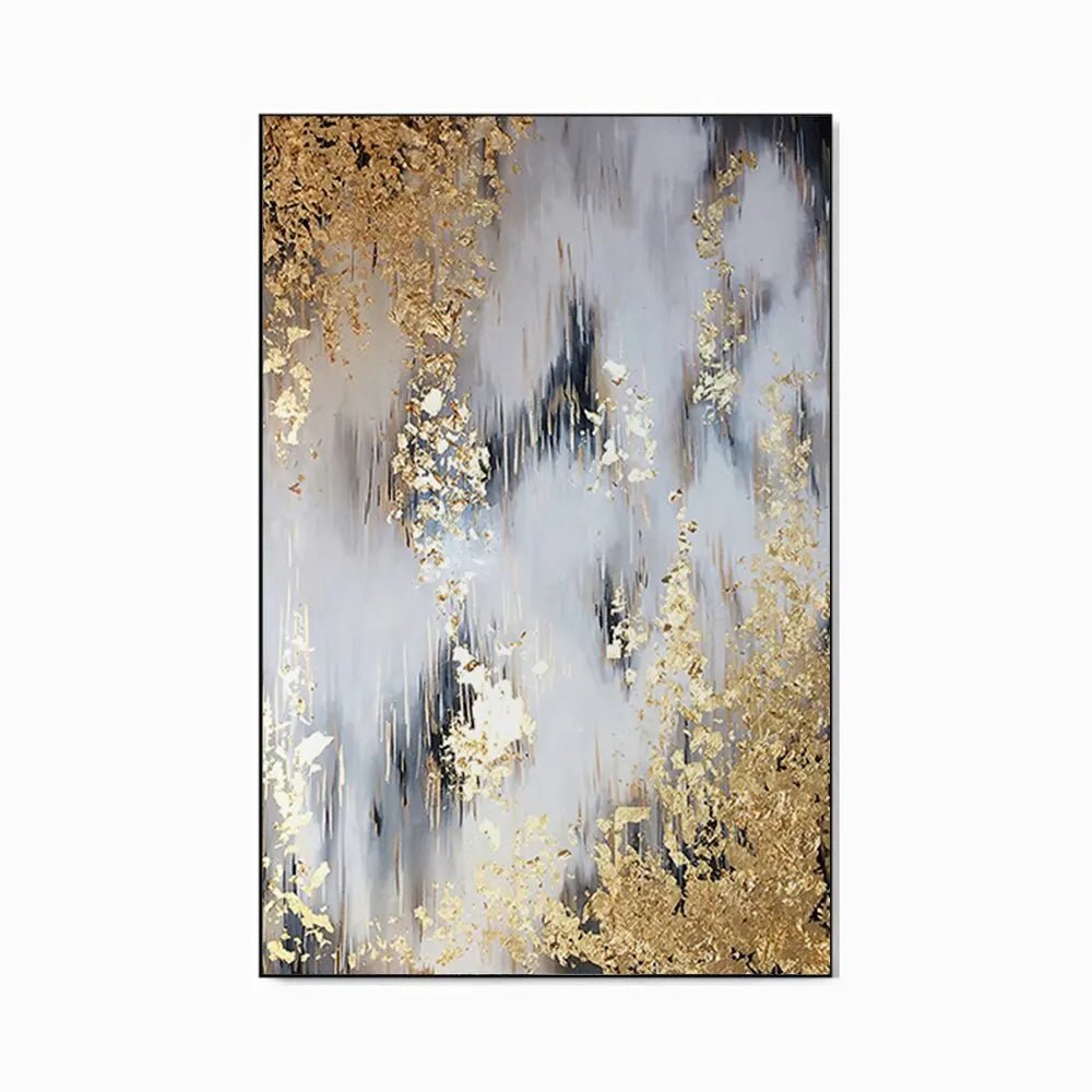 Luxury Handmade Abstract Oil Painting – Modern Textured Canvas Wall Art for Living Room Decor - Moon & Wall