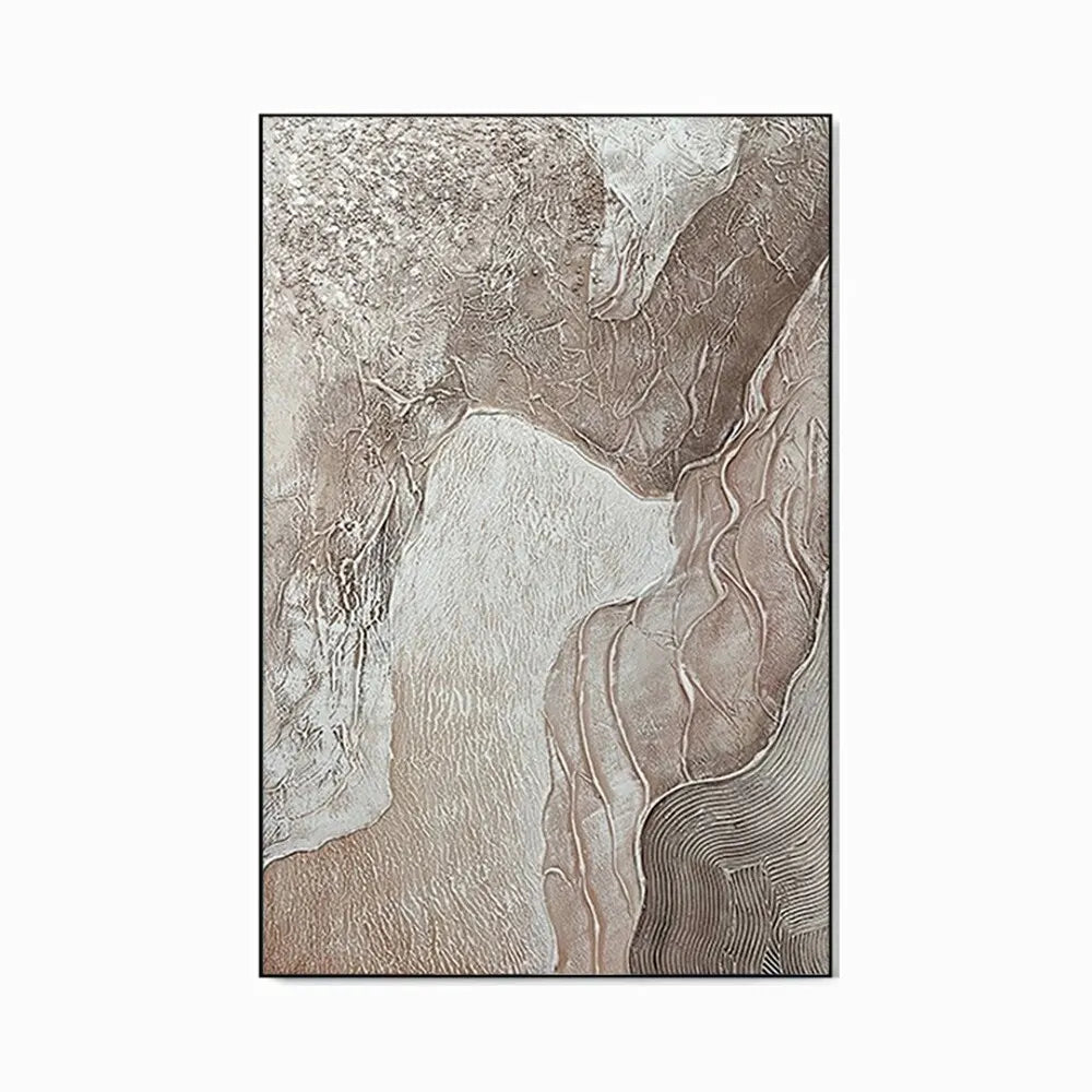 Luxury Handmade Abstract Oil Painting – Modern Textured Canvas Wall Art for Living Room Decor - Moon & Wall