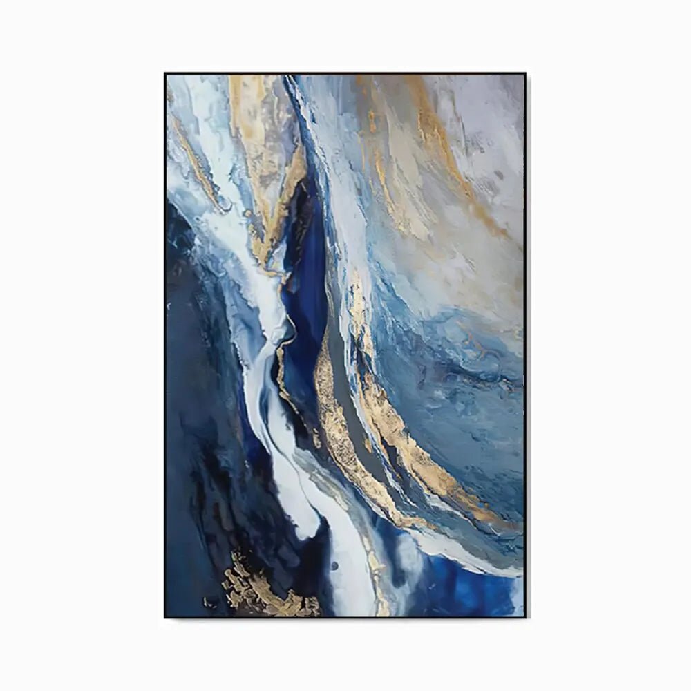 Luxury Handmade Abstract Oil Painting – Modern Textured Canvas Wall Art for Living Room Decor - Moon & Wall