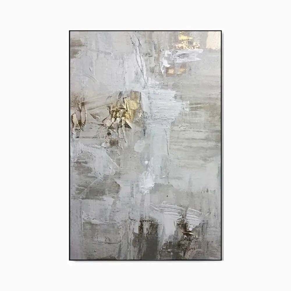 Luxury Handmade Abstract Oil Painting – Modern Textured Canvas Wall Art for Living Room Decor - Moon & Wall