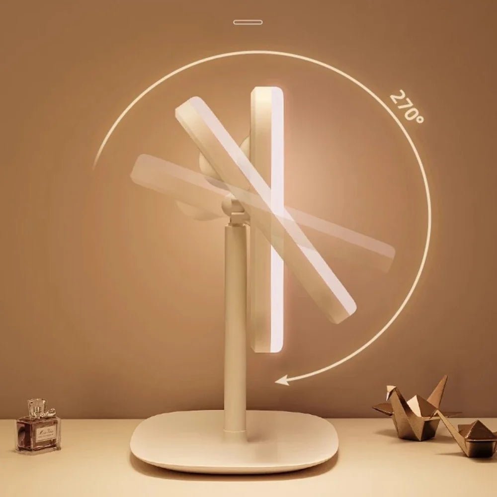 Modern LED Vanity Mirror – Decorative Makeup & Desktop Mirror for Bedroom or Bathroom - Moon & Wall