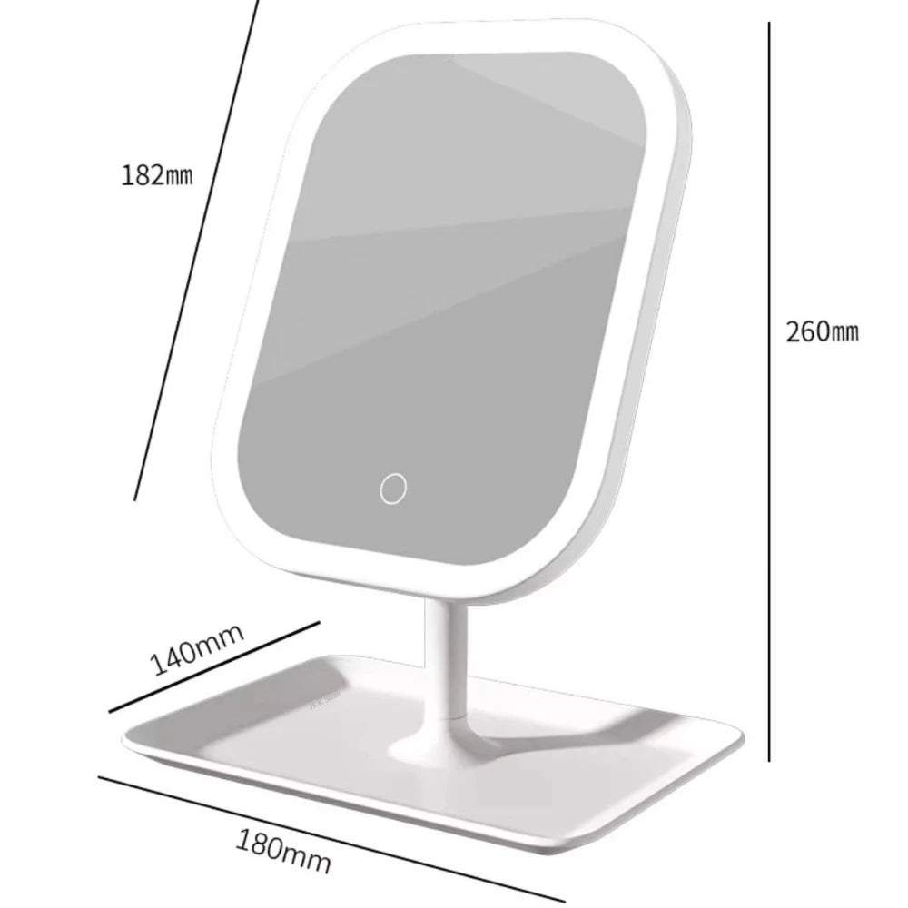 Modern LED Vanity Mirror – Decorative Makeup & Desktop Mirror for Bedroom or Bathroom - Moon & Wall