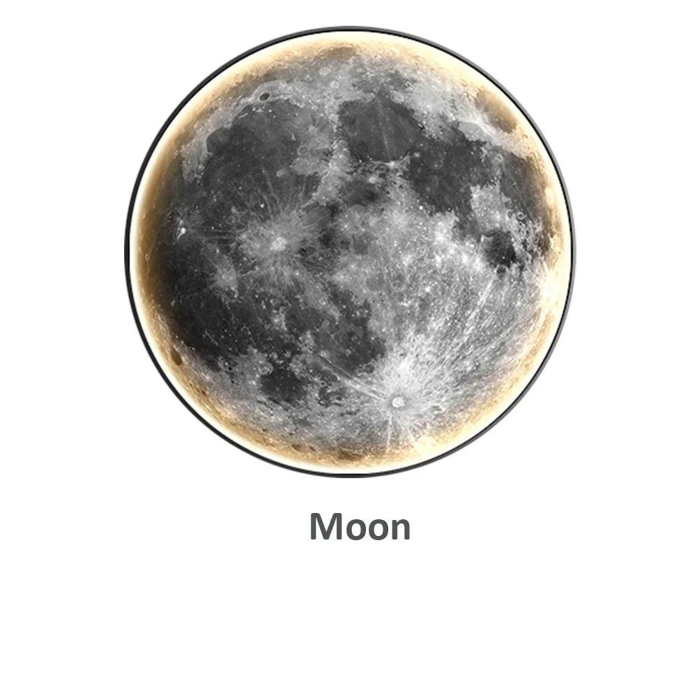 Modern Light Luxury Gray Moon LED Wall Art – Circular Luminous Decor for Porch or Hallway - Moon & Wall