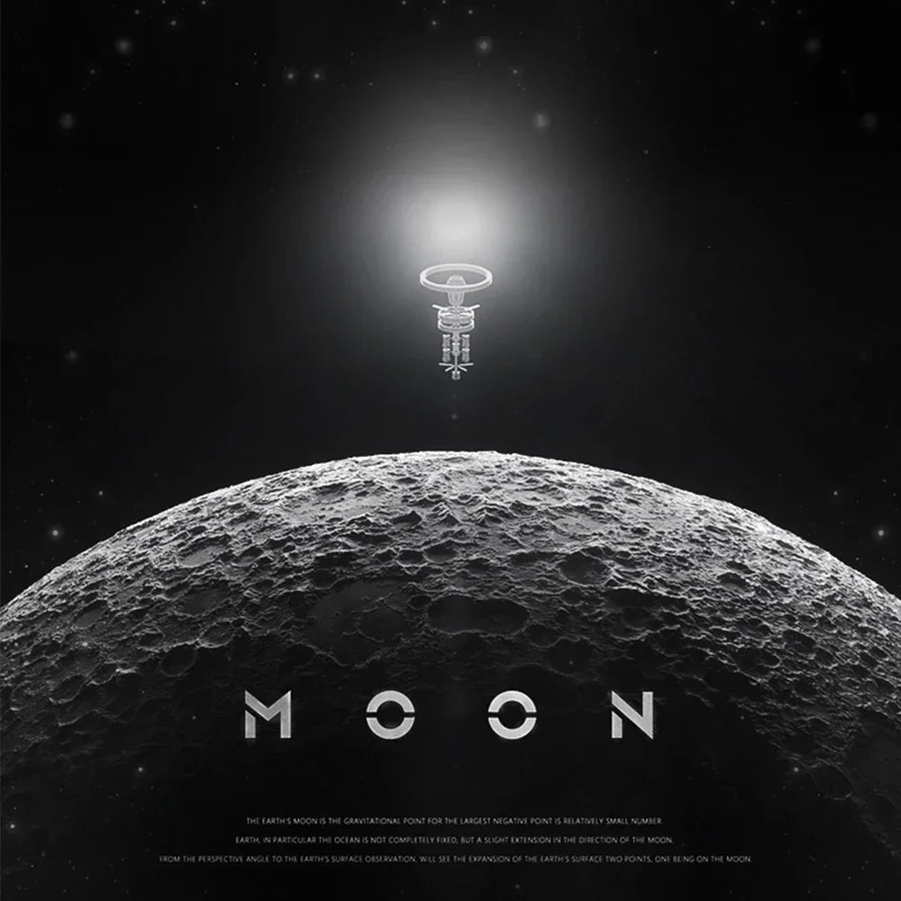 Modern Light Luxury Gray Moon LED Wall Art – Circular Luminous Decor for Porch or Hallway - Moon & Wall