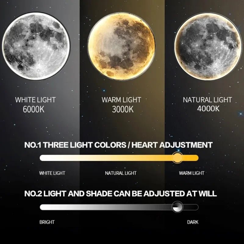 Modern Light Luxury Gray Moon LED Wall Art – Circular Luminous Decor for Porch or Hallway - Moon & Wall
