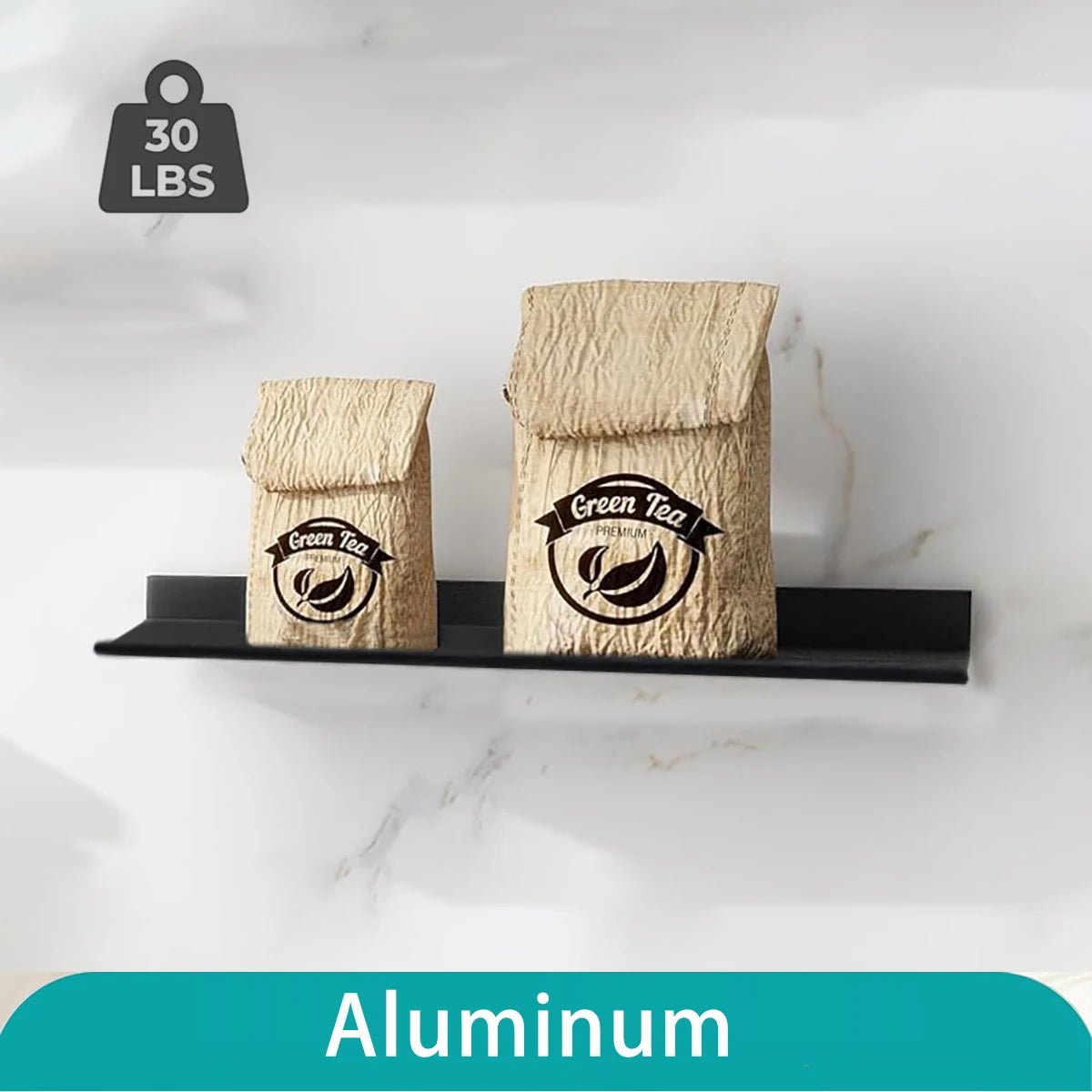 No - Drill Floating Wall Shelves – Bathroom & Kitchen Storage Organizer for Home Decor - Moon & Wall