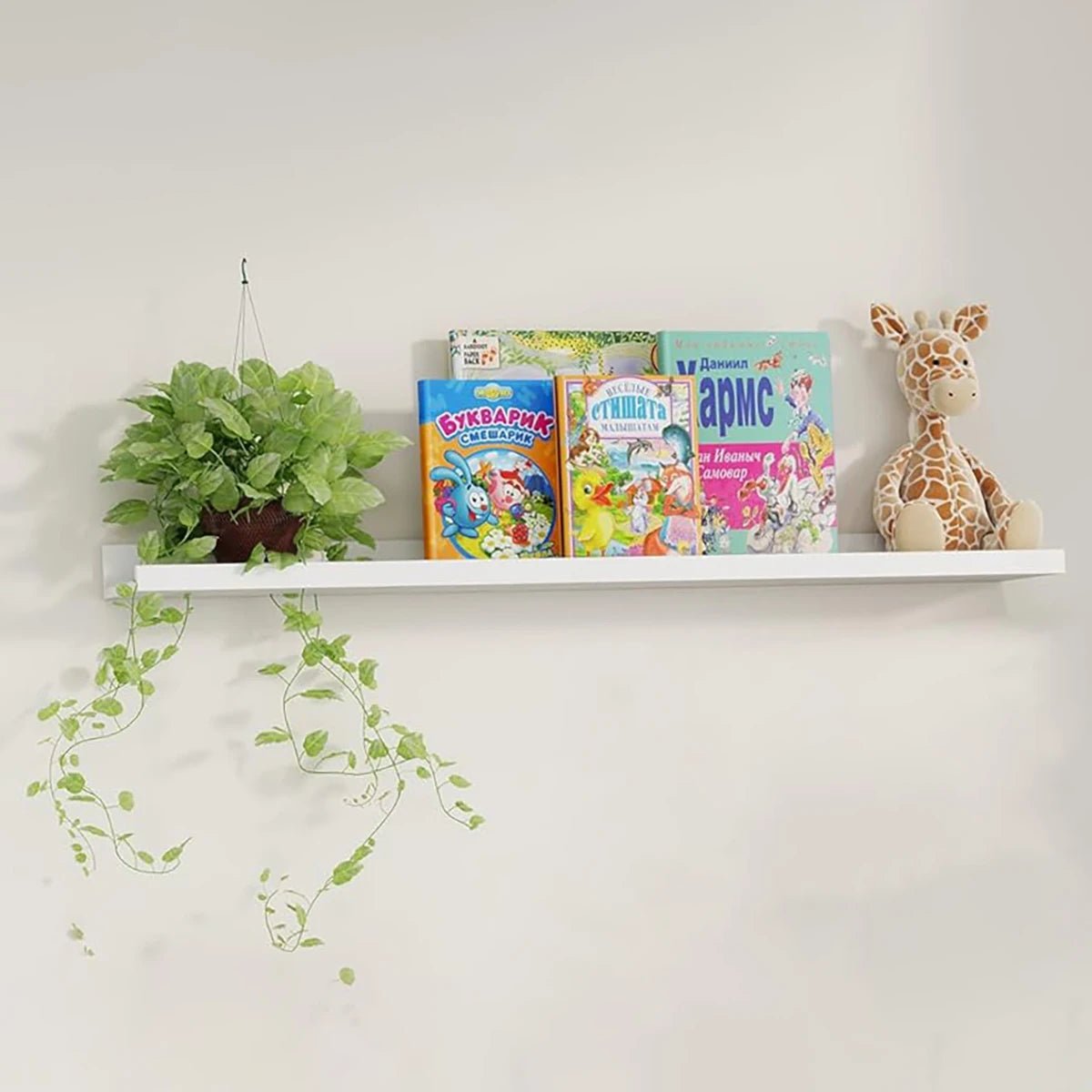 No - Drill Floating Wall Shelves – Bathroom & Kitchen Storage Organizer for Home Decor - Moon & Wall