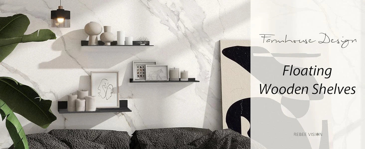 No - Drill Floating Wall Shelves – Bathroom & Kitchen Storage Organizer for Home Decor - Moon & Wall