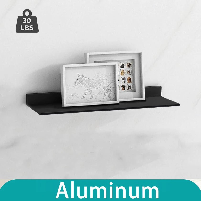 No - Drill Floating Wall Shelves – Bathroom & Kitchen Storage Organizer for Home Decor - Moon & Wall