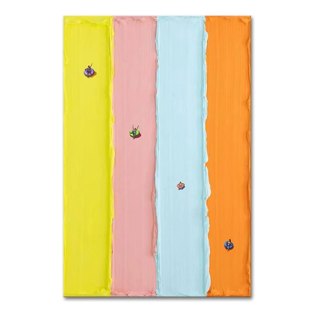 Peinture à l’huile de court de tennis verte abstraite peinte à la main Mintura - Toile d’art de couteau 3D moderne pour la décoration intérieure - Moon & Wall