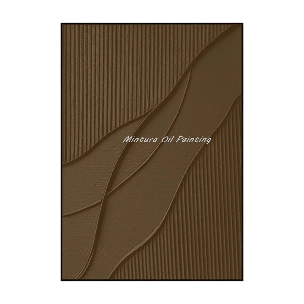 Peinture à l’huile de court de tennis verte abstraite peinte à la main Mintura - Toile d’art de couteau 3D moderne pour la décoration intérieure - Moon & Wall