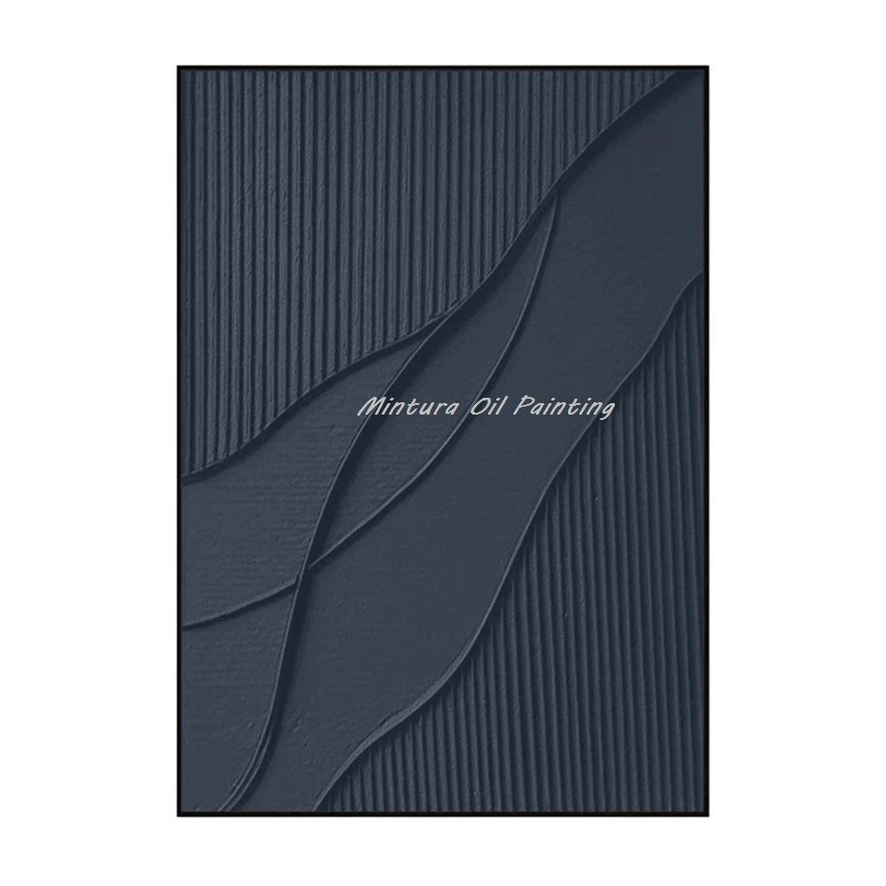 Peinture à l’huile de court de tennis verte abstraite peinte à la main Mintura - Toile d’art de couteau 3D moderne pour la décoration intérieure - Moon & Wall