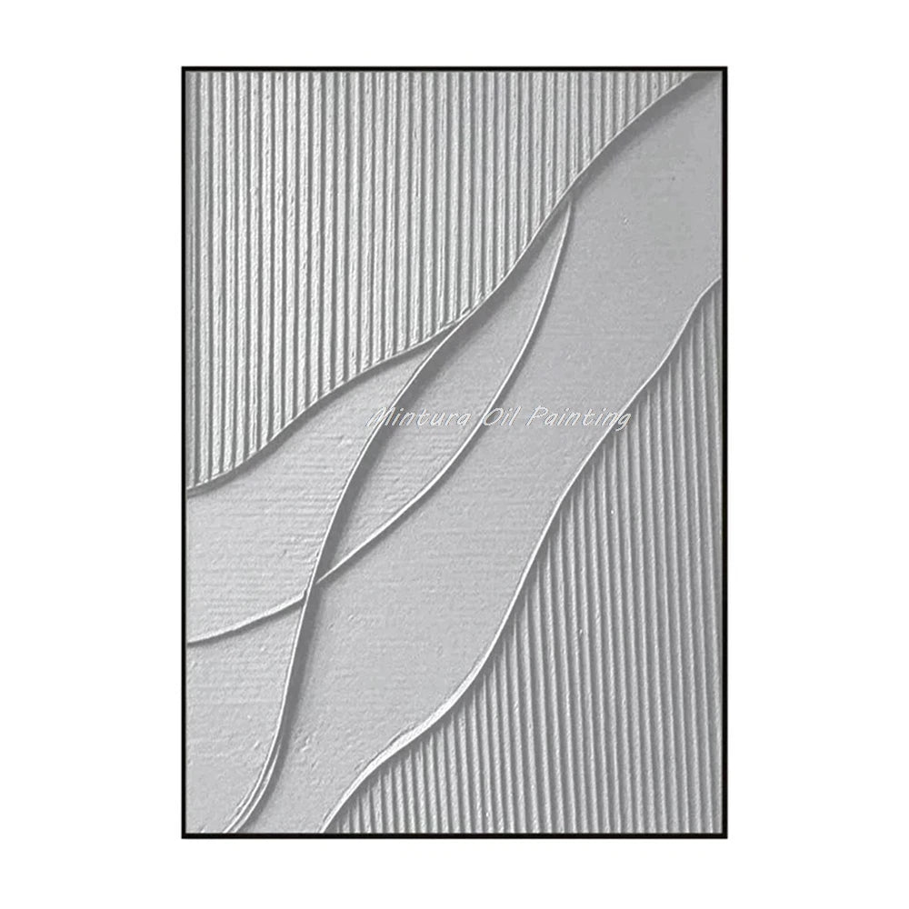 Peinture à l’huile de court de tennis verte abstraite peinte à la main Mintura - Toile d’art de couteau 3D moderne pour la décoration intérieure - Moon & Wall